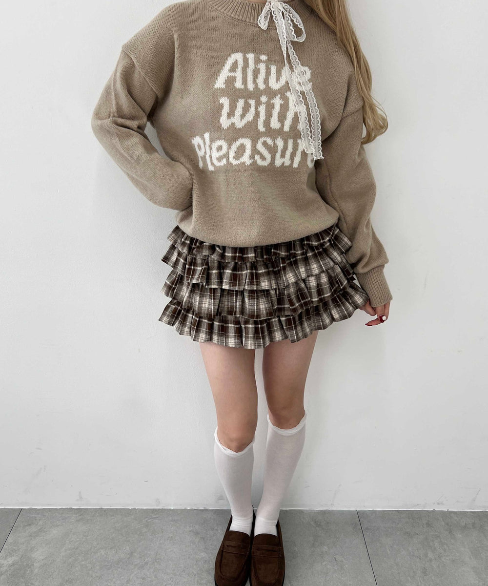 メッセージジャガードコンパクトニット