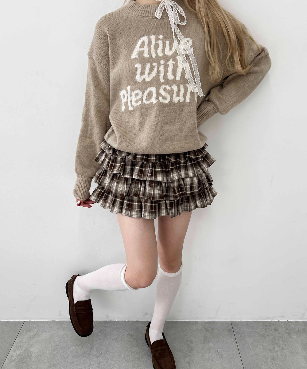 メッセージジャガードコンパクトニット