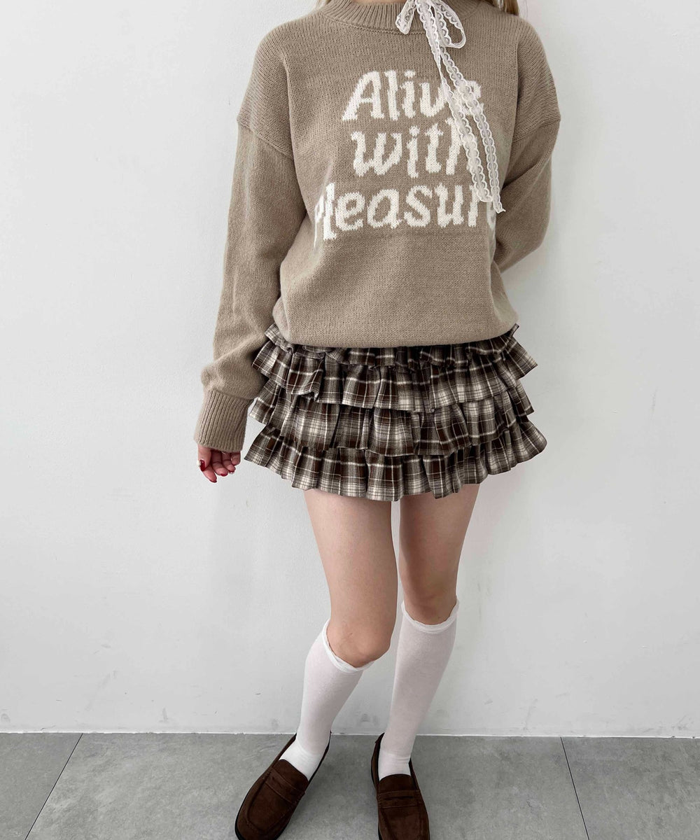 メッセージジャガードコンパクトニット