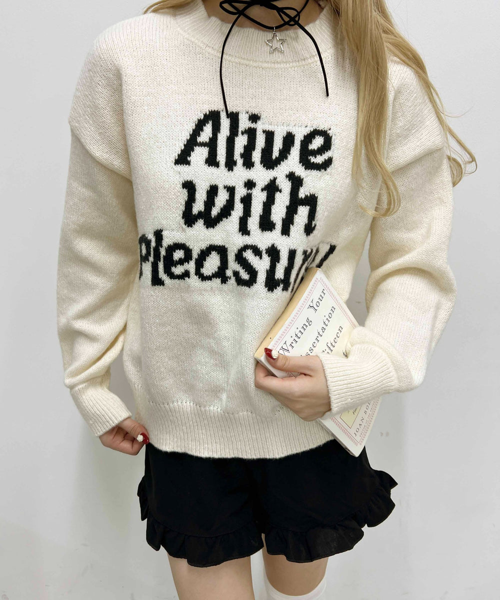 メッセージジャガードコンパクトニット