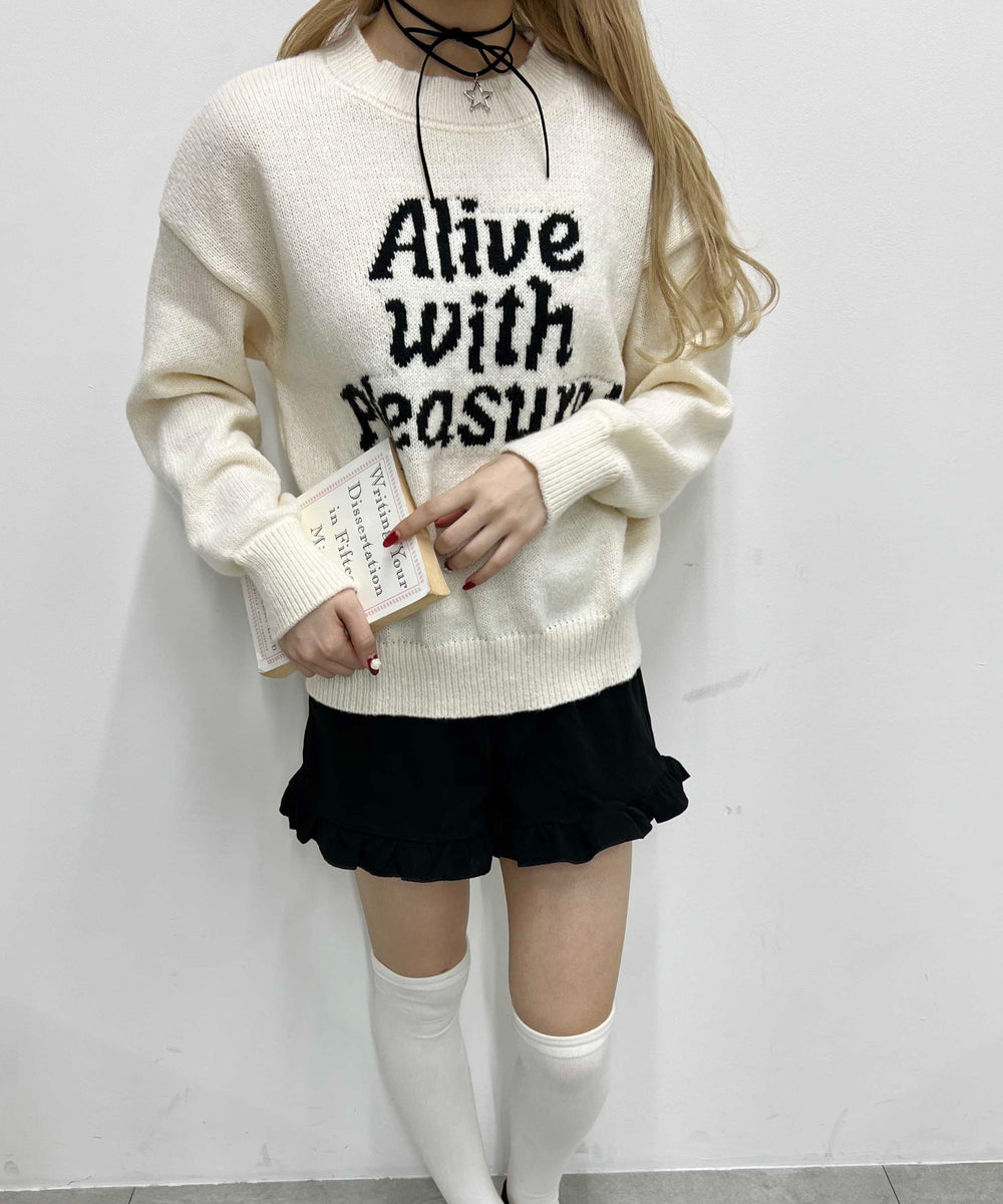 メッセージジャガードコンパクトニット