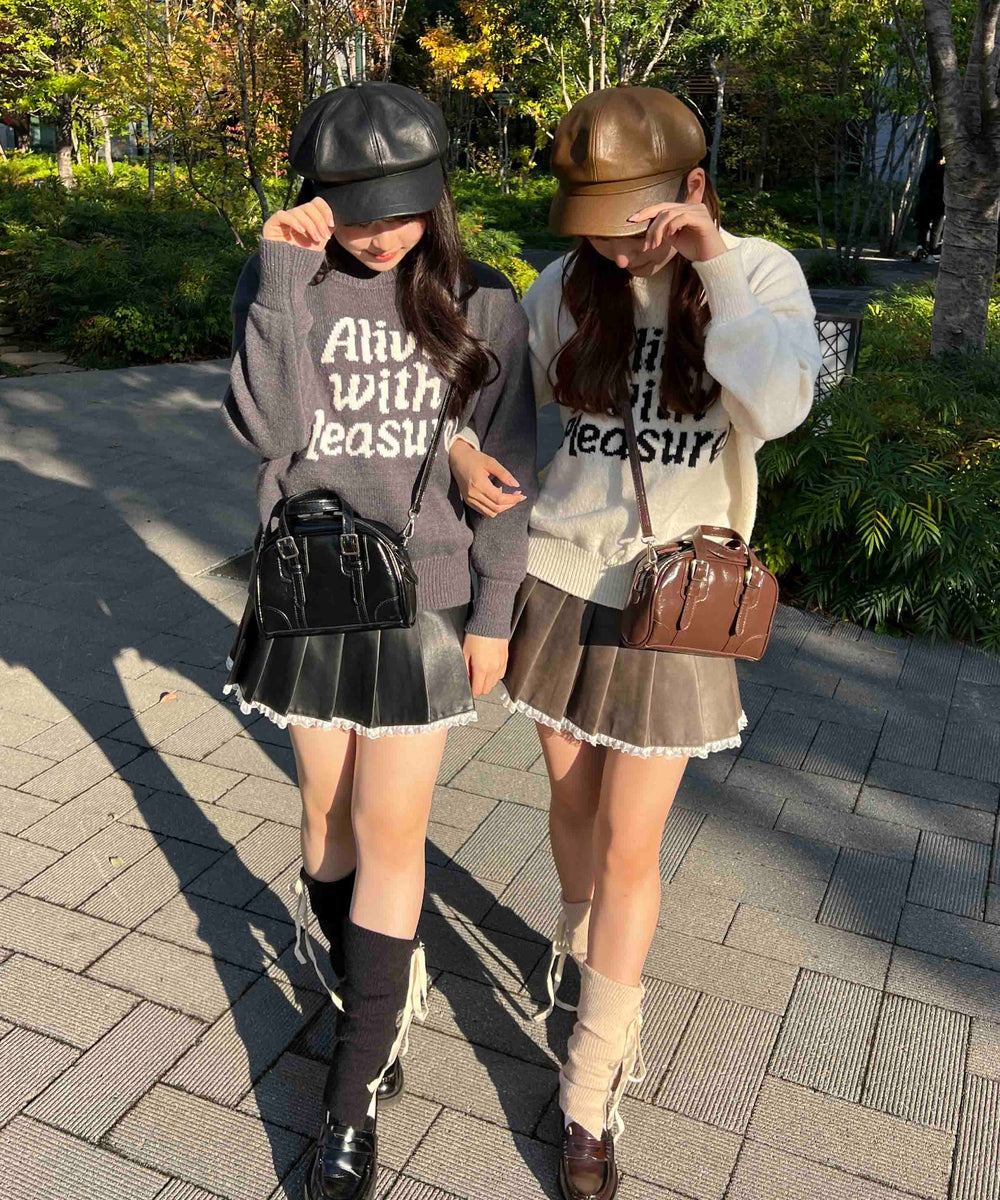 メッセージジャガードコンパクトニット