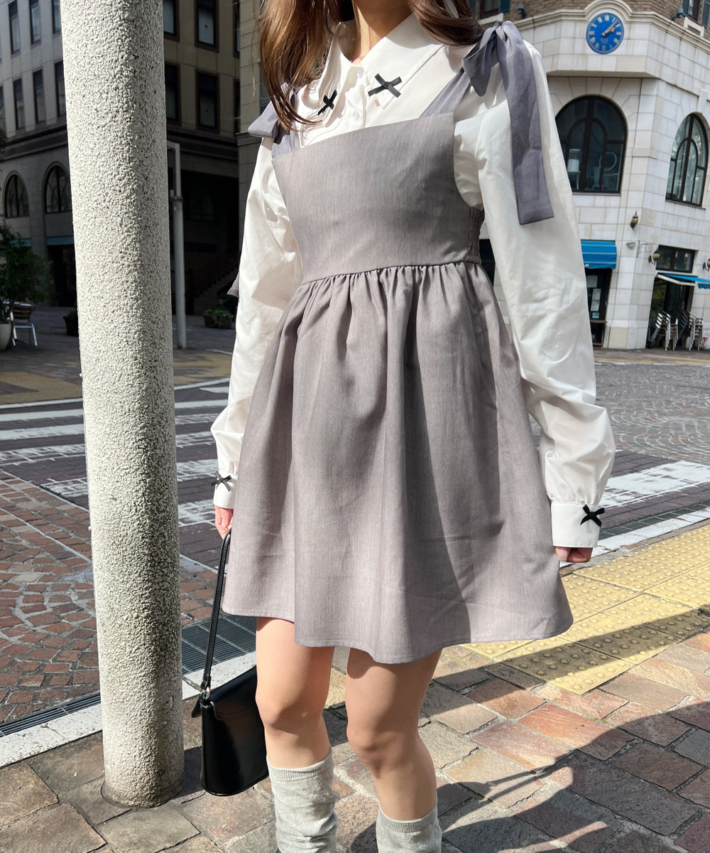 シフォンリボンワンピース