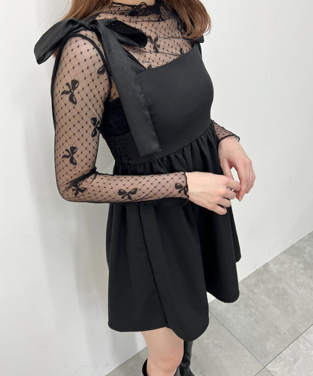 シフォンリボンワンピース