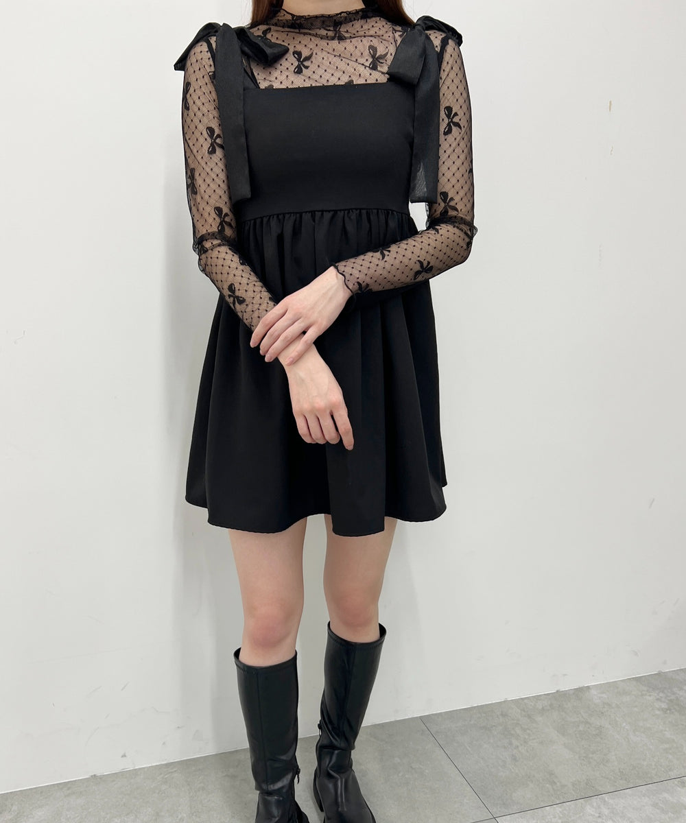 シフォンリボンワンピース