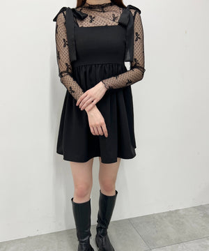 シフォンリボンワンピース