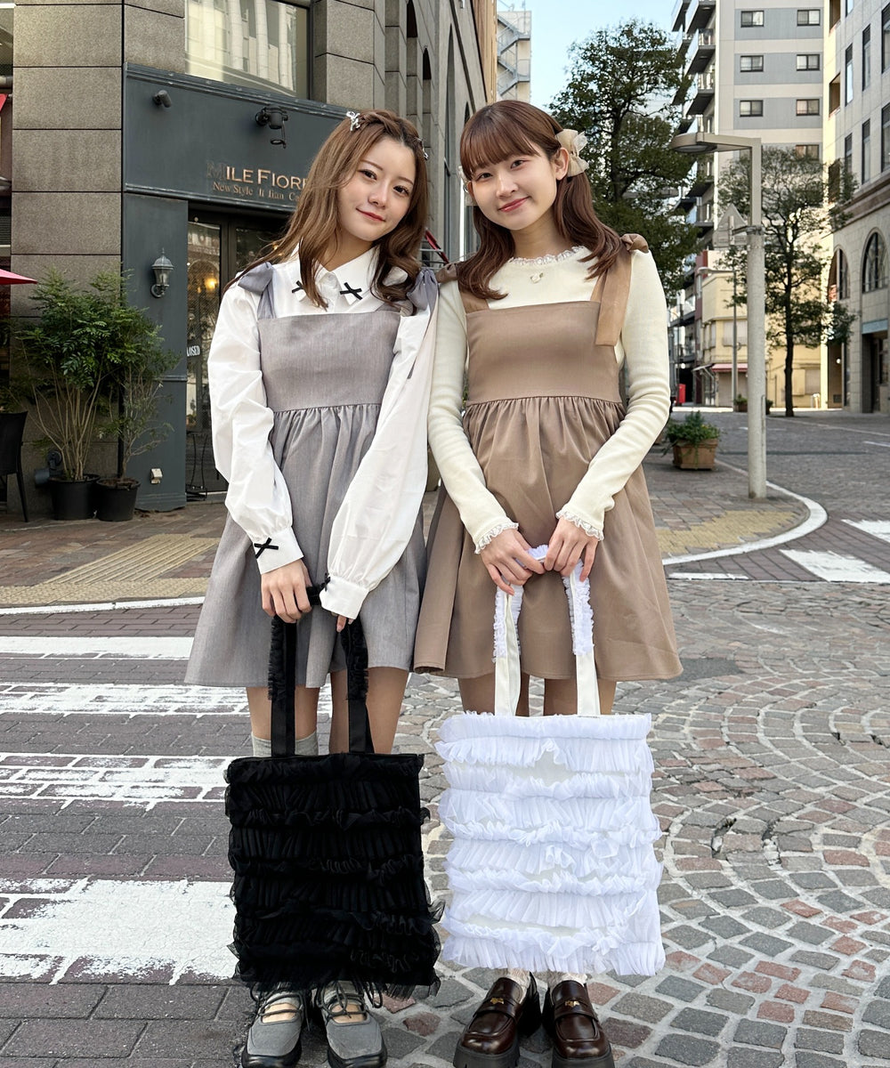 シフォンリボンワンピース