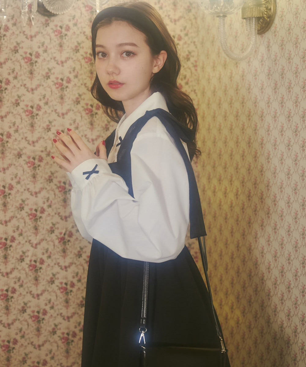 シフォンリボンワンピース