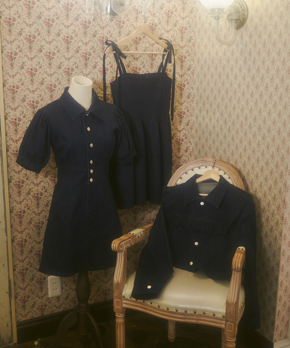 デニムビスチェミニワンピース