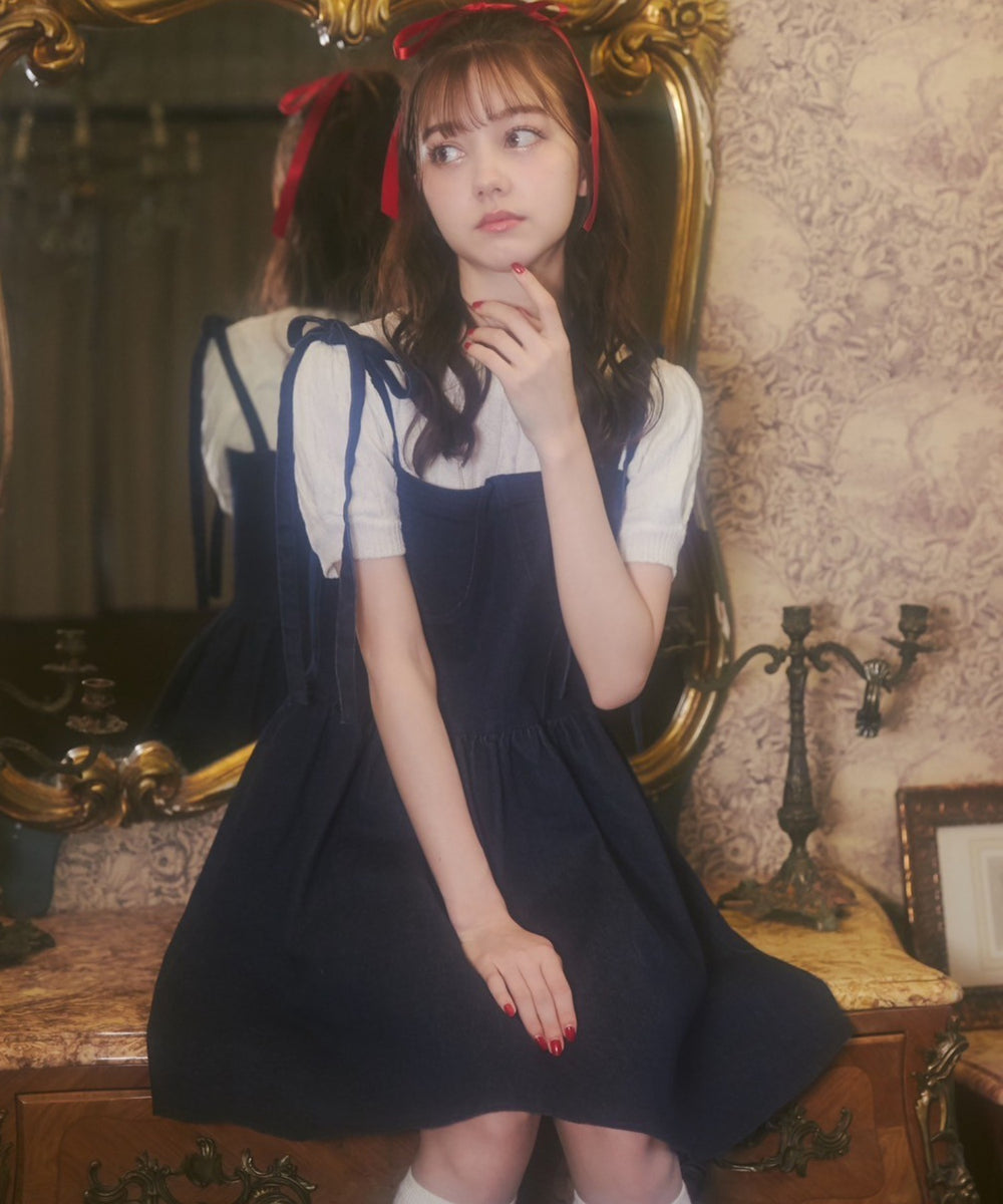 デニムビスチェミニワンピース