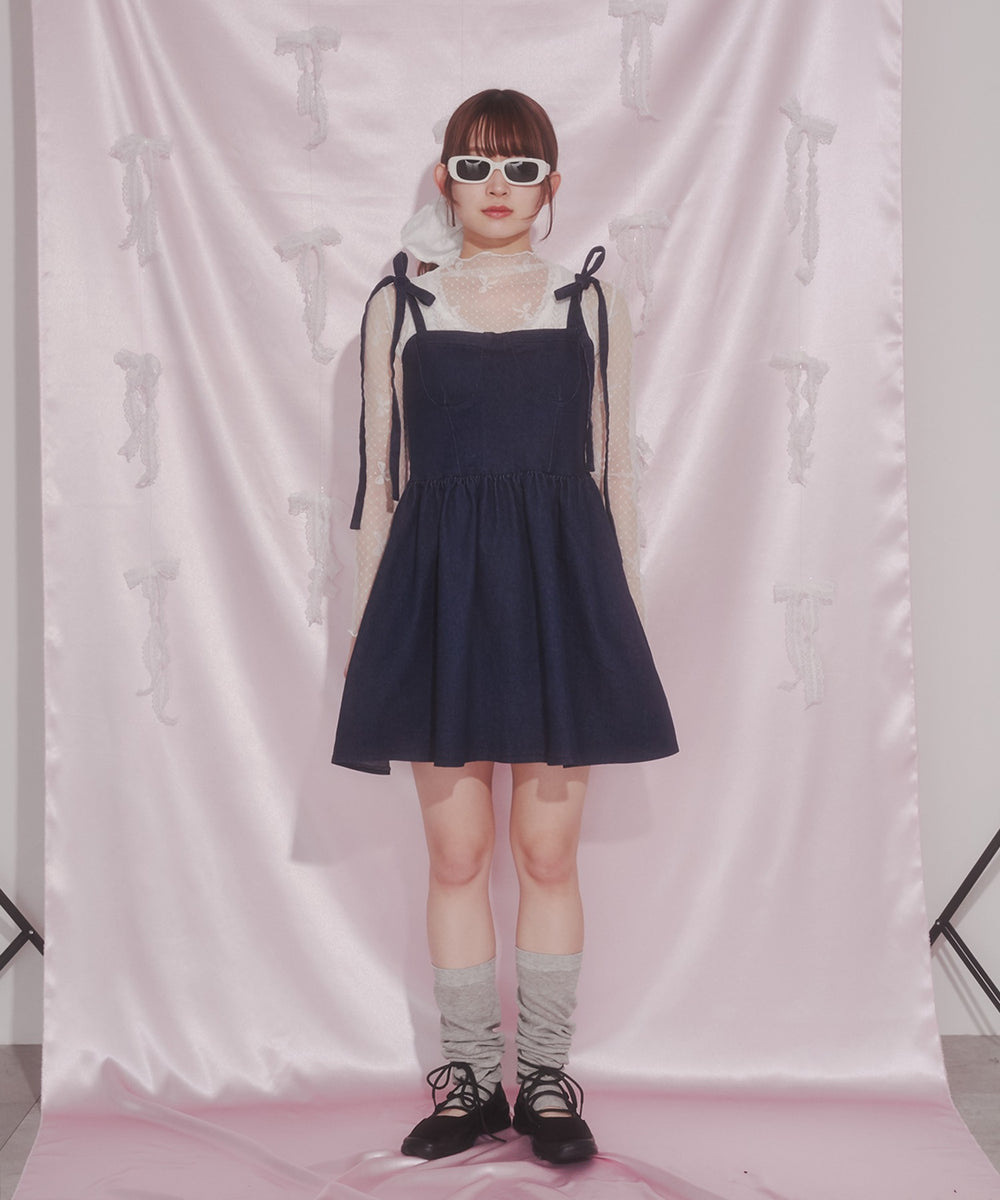 デニムビスチェミニワンピース