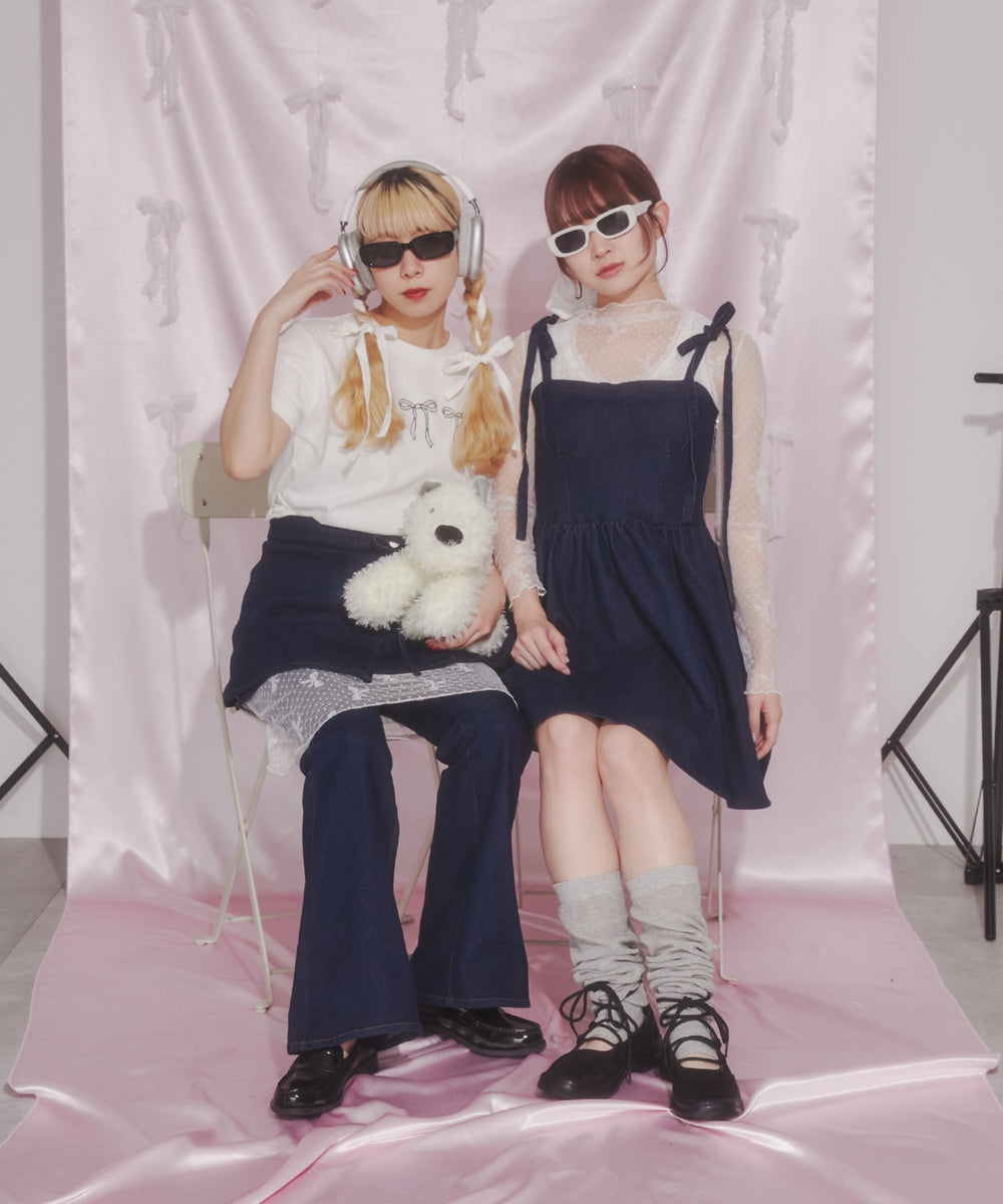 デニムビスチェミニワンピース