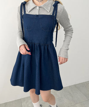 デニムビスチェミニワンピース