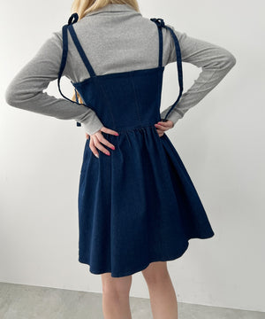 デニムビスチェミニワンピース