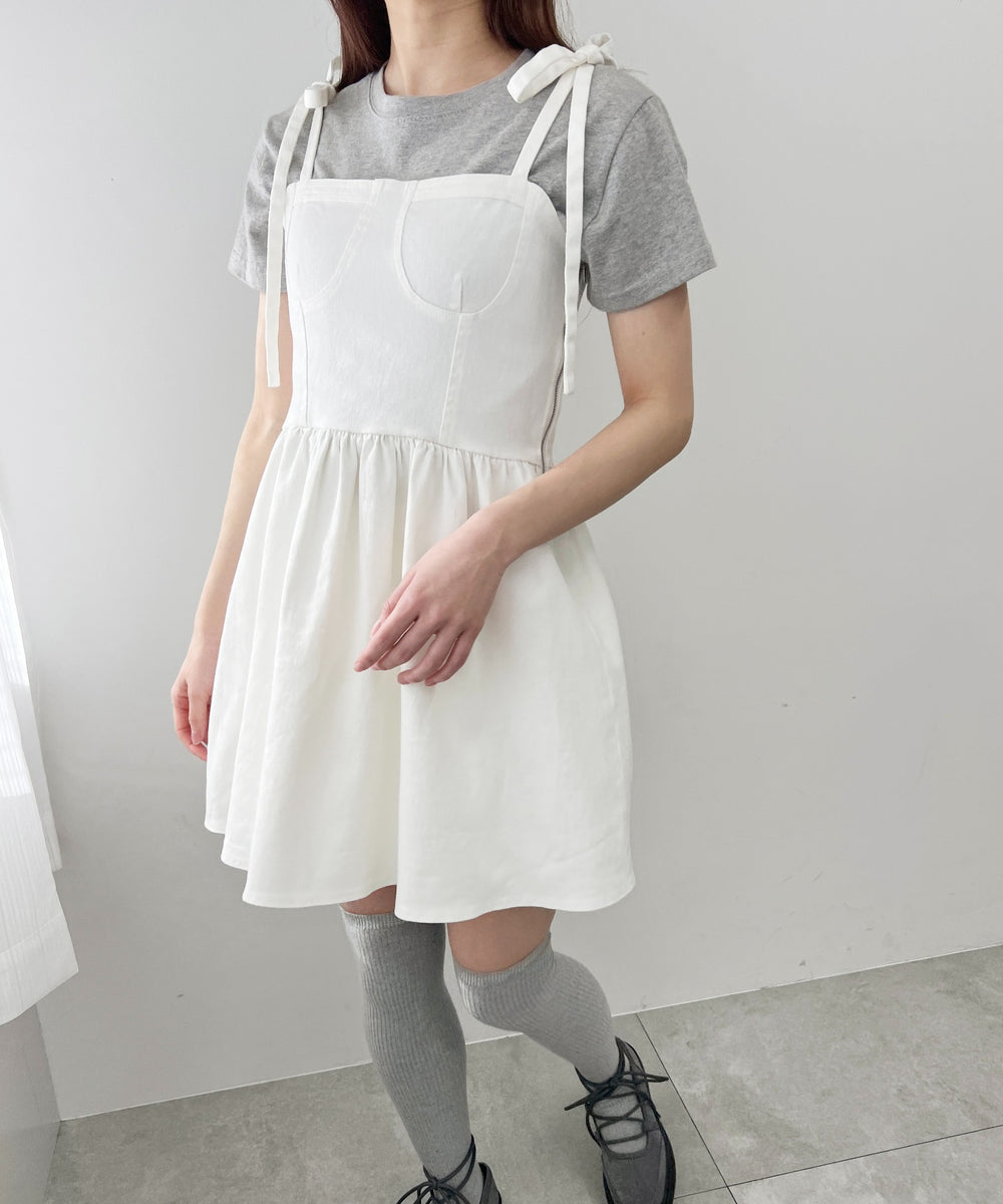 デニムビスチェミニワンピース