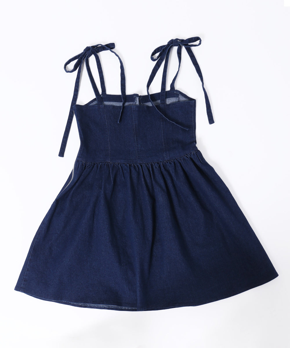 デニムビスチェミニワンピース