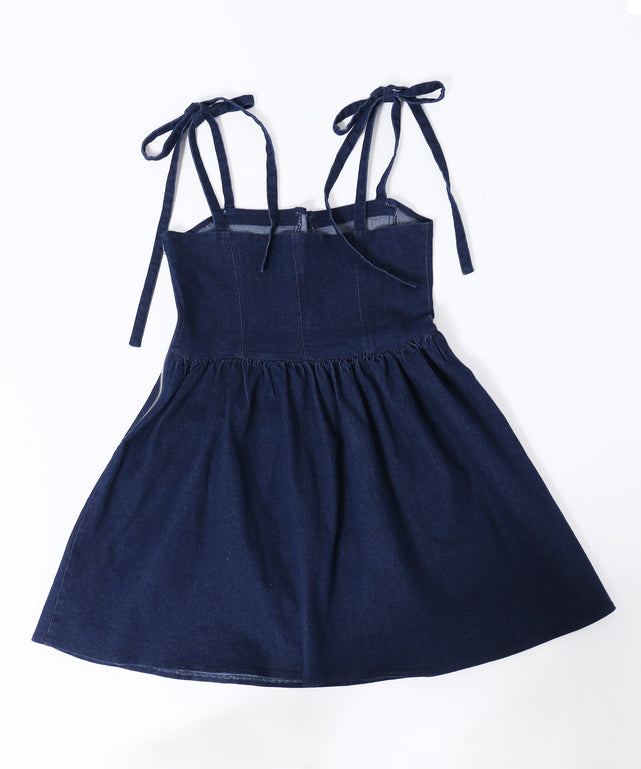 デニムビスチェミニワンピース