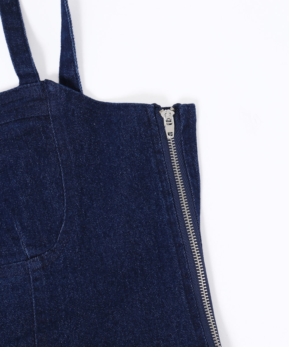 デニムビスチェミニワンピース