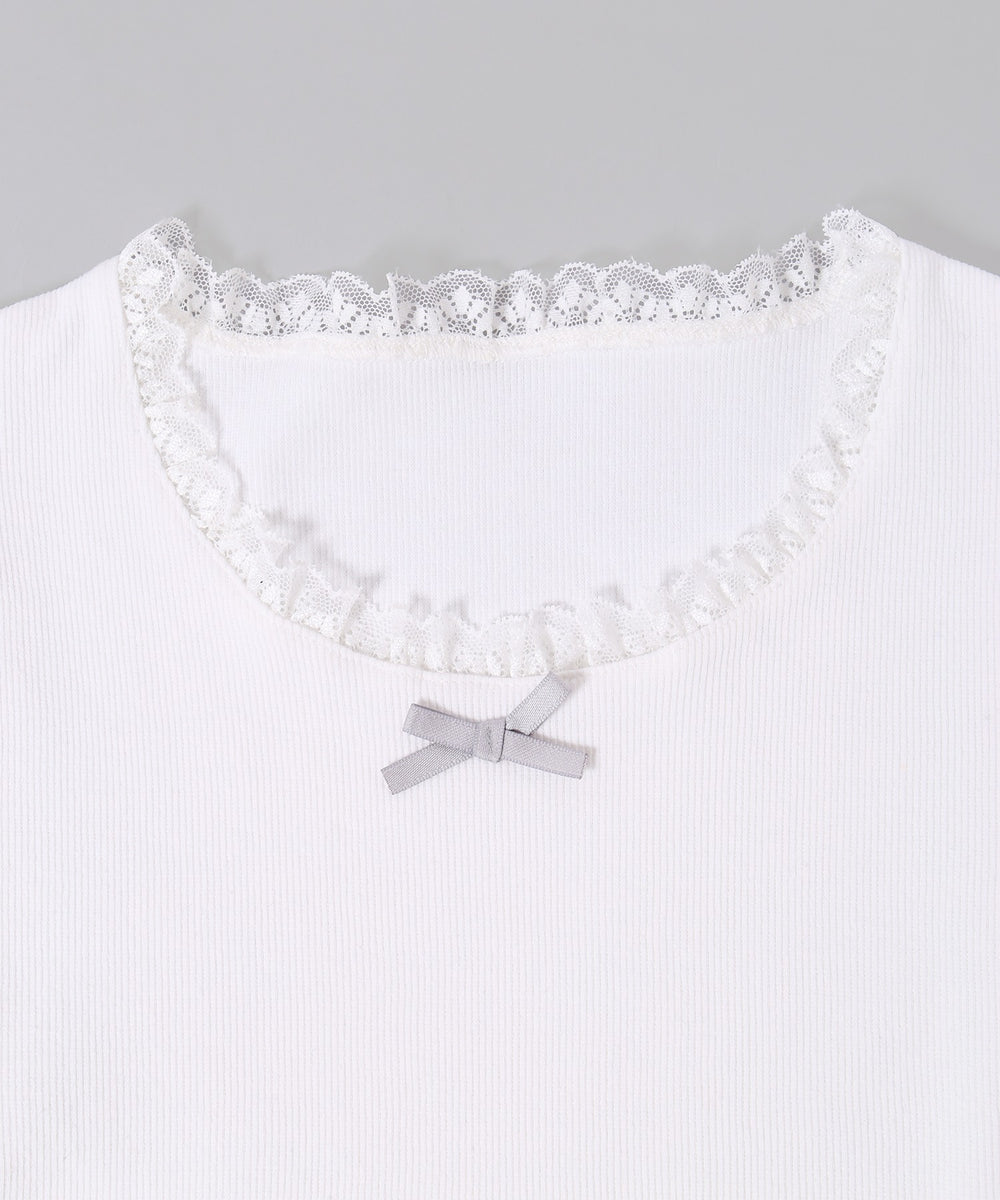 パフスリーブコンパクトリブトップス