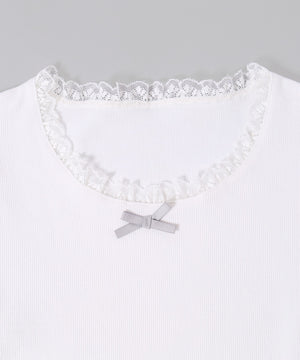 パフスリーブコンパクトリブトップス