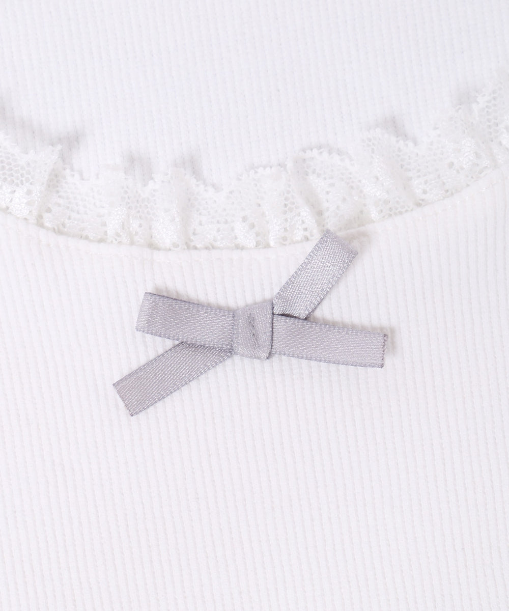 パフスリーブコンパクトリブトップス