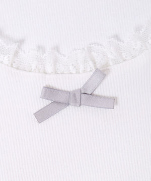 パフスリーブコンパクトリブトップス