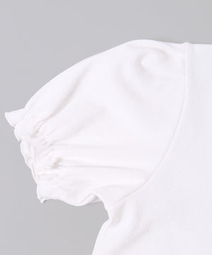 パフスリーブコンパクトリブトップス