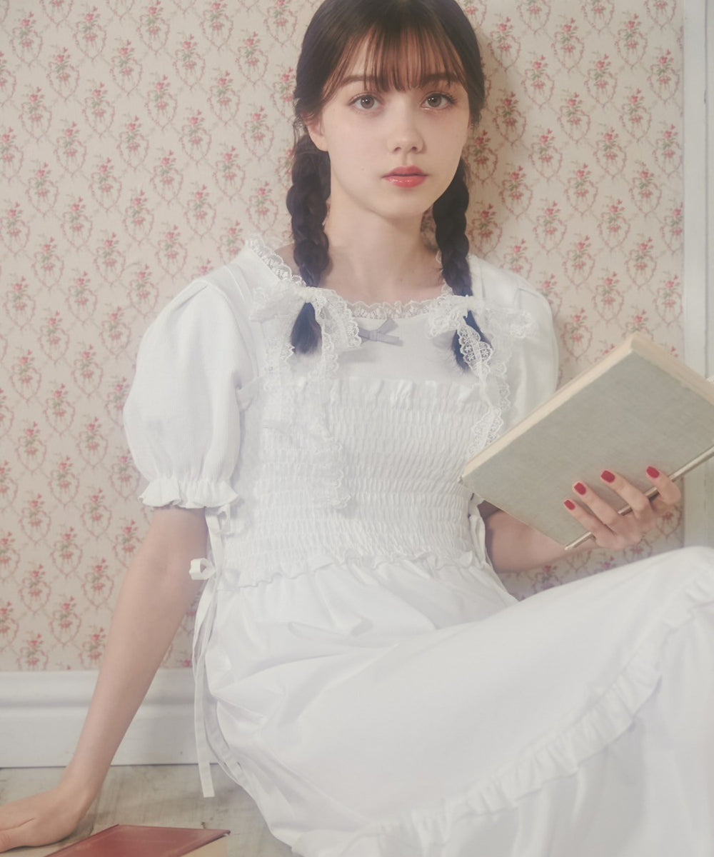 パフスリーブコンパクトリブトップス