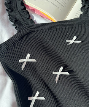 リボンデザインニットキャミソール