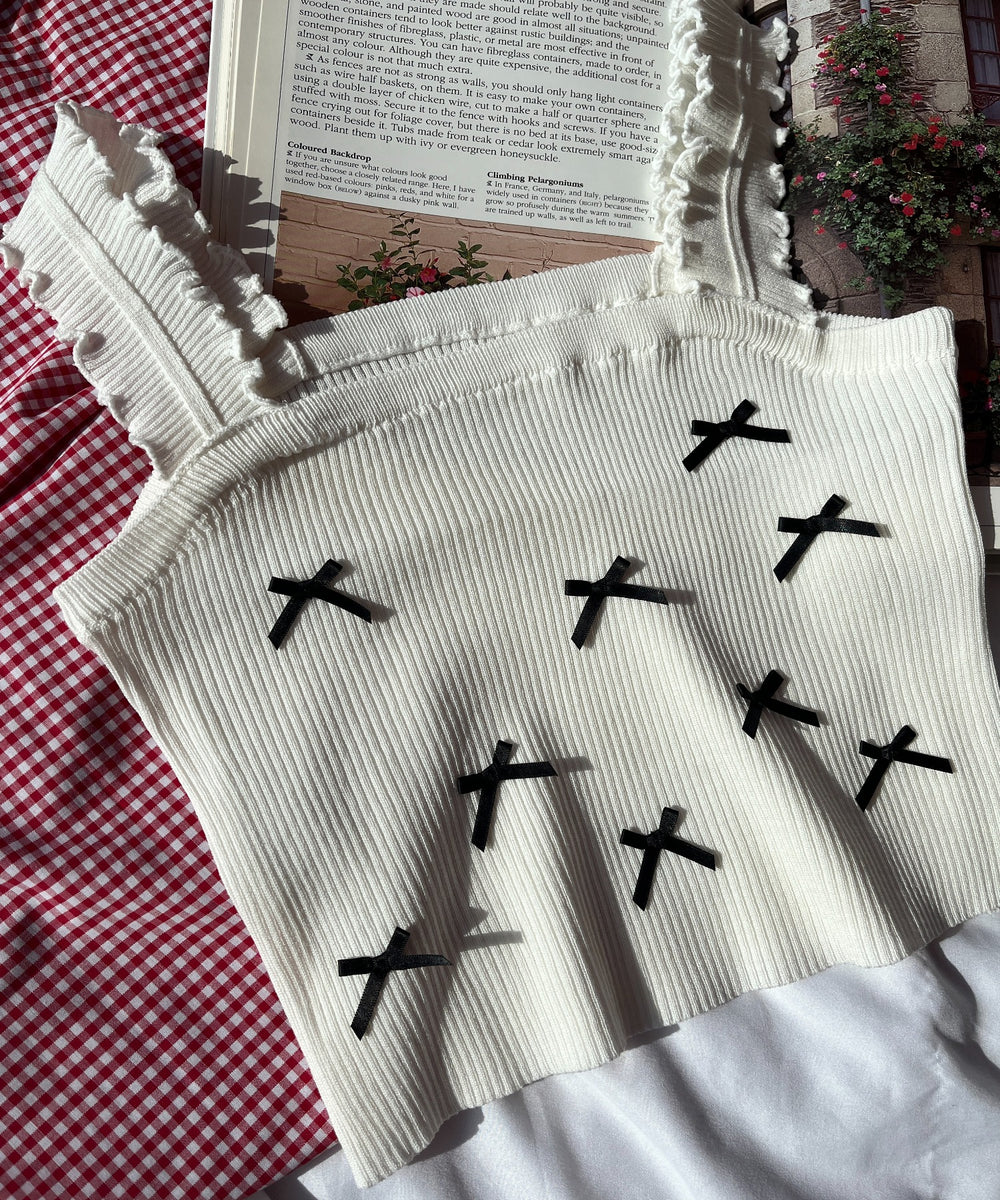 リボンデザインニットキャミソール