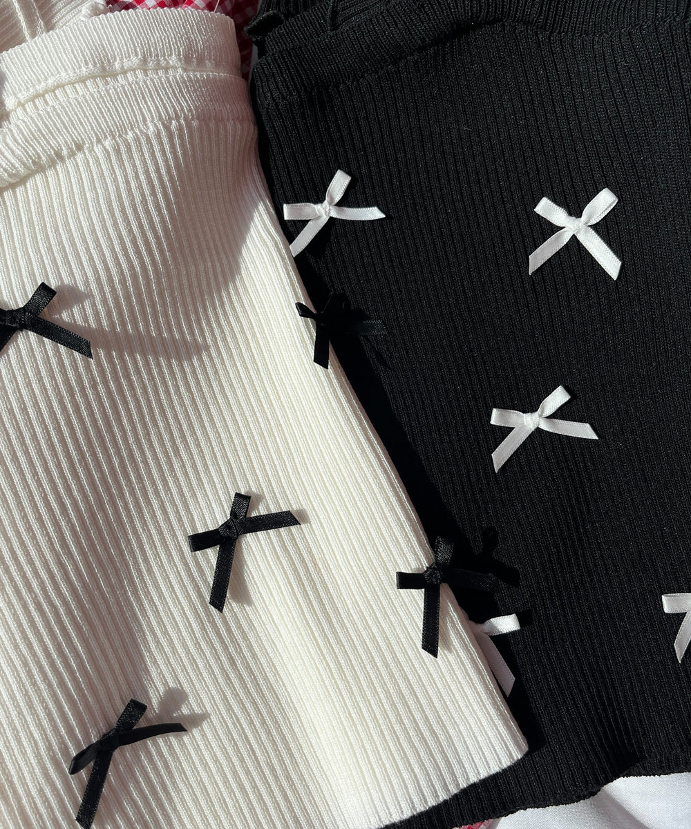 リボンデザインニットキャミソール