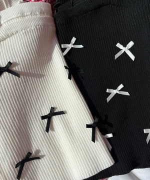 リボンデザインニットキャミソール