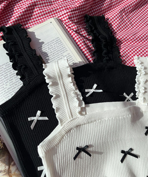 リボンデザインニットキャミソール