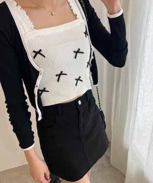 リボンデザインニットキャミソール