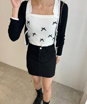 リボンデザインニットキャミソール