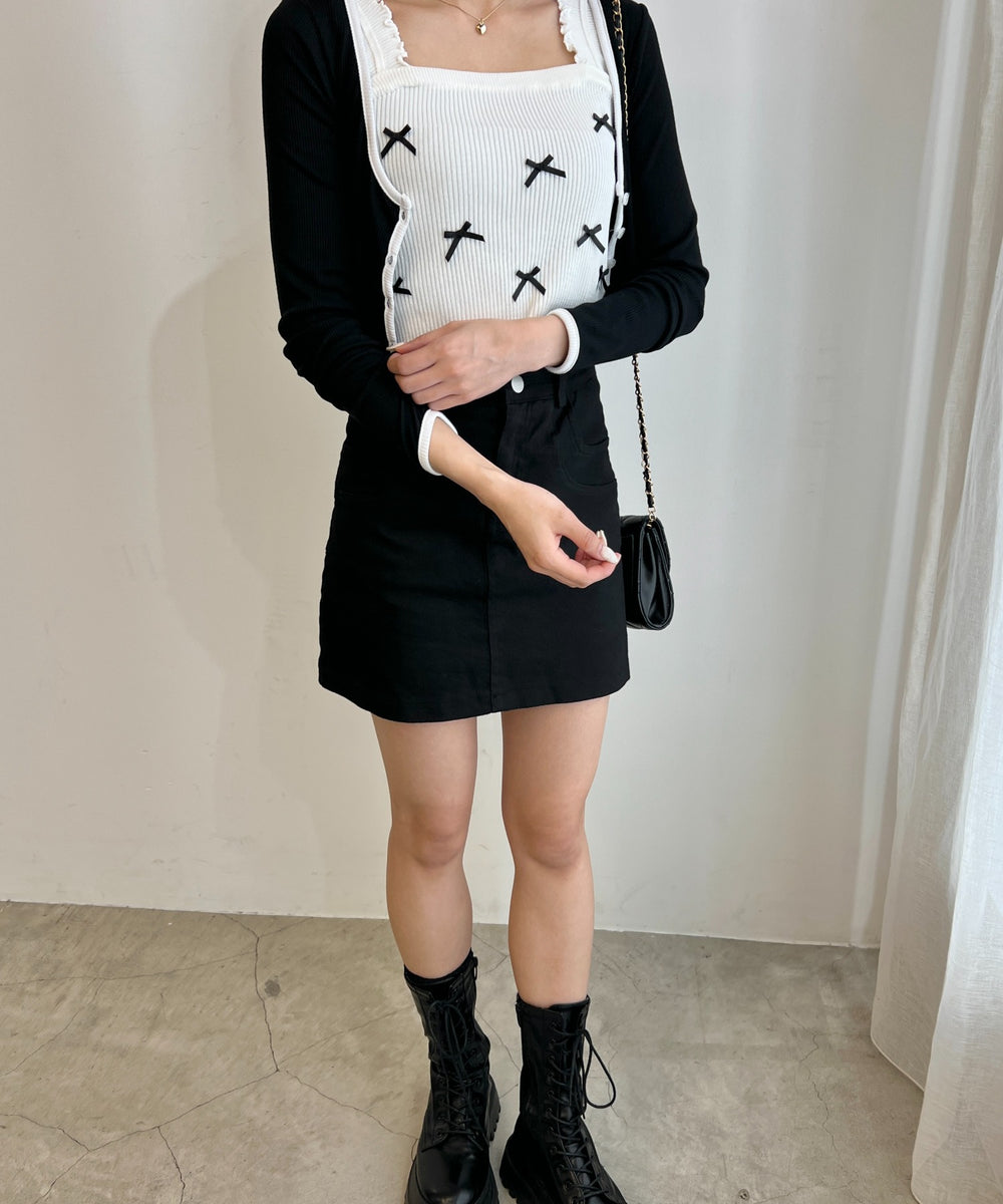 リボンデザインニットキャミソール