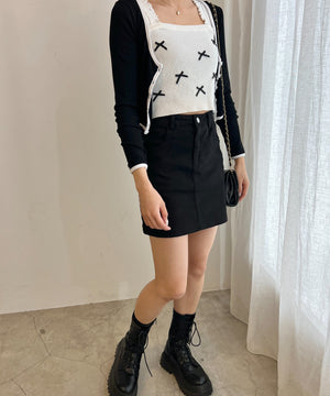 リボンデザインニットキャミソール