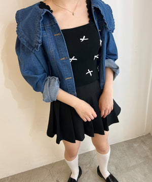 リボンデザインニットキャミソール