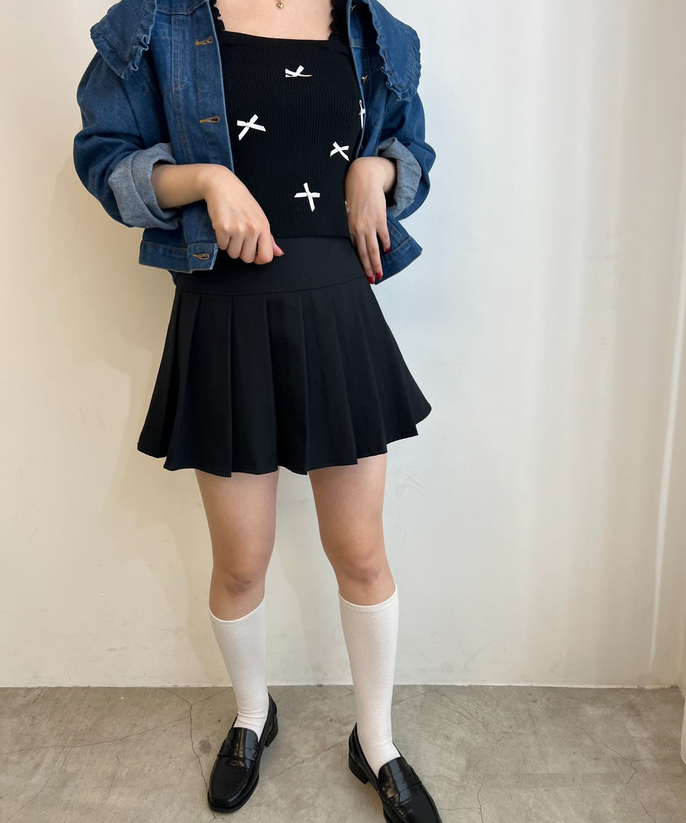 リボンデザインニットキャミソール