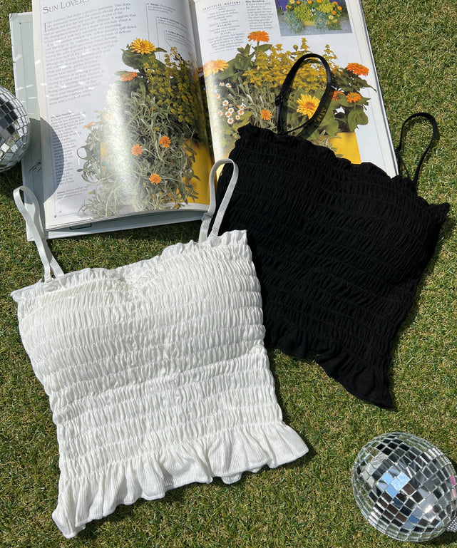 シャーリングフリルキャミソール