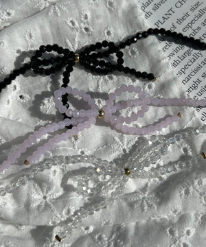 リボンビーズネックレス