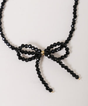 リボンビーズネックレス