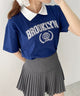 BROOKLYN襟付きTシャツ/ネイビー モデル：160㎝ F着用