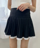レースパイピングミニプリーツスカパン