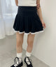 レースパイピングミニプリーツスカパン