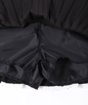 レースパイピングミニプリーツスカパン