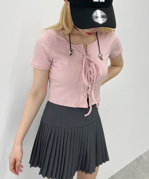 コンパクトレースアップTシャツ