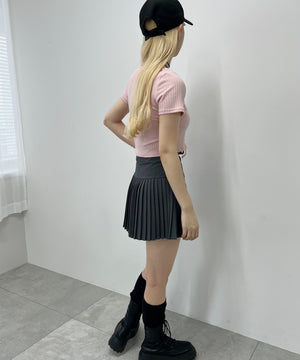 コンパクトレースアップTシャツ