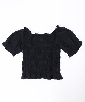 シャーリングフリルブラウス