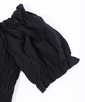 シャーリングフリルブラウス